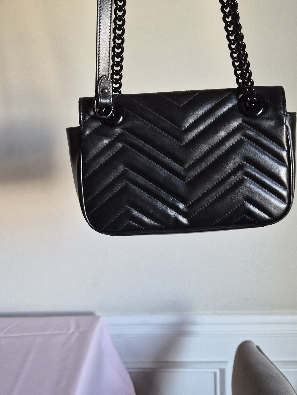 Gucci GG Marmont Small Black Matelassé Shoulder Bag - Picture 7 of 9